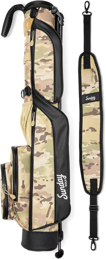 Loma Bag - Lightweight Golf Bag with Strap and Stand – Easy to Carry Pitch N Putt Golf Bag – Golf Stand Bag for the Driving Range, Par 3 and Executive Courses, 31 Inches Tall (Camo Sand)