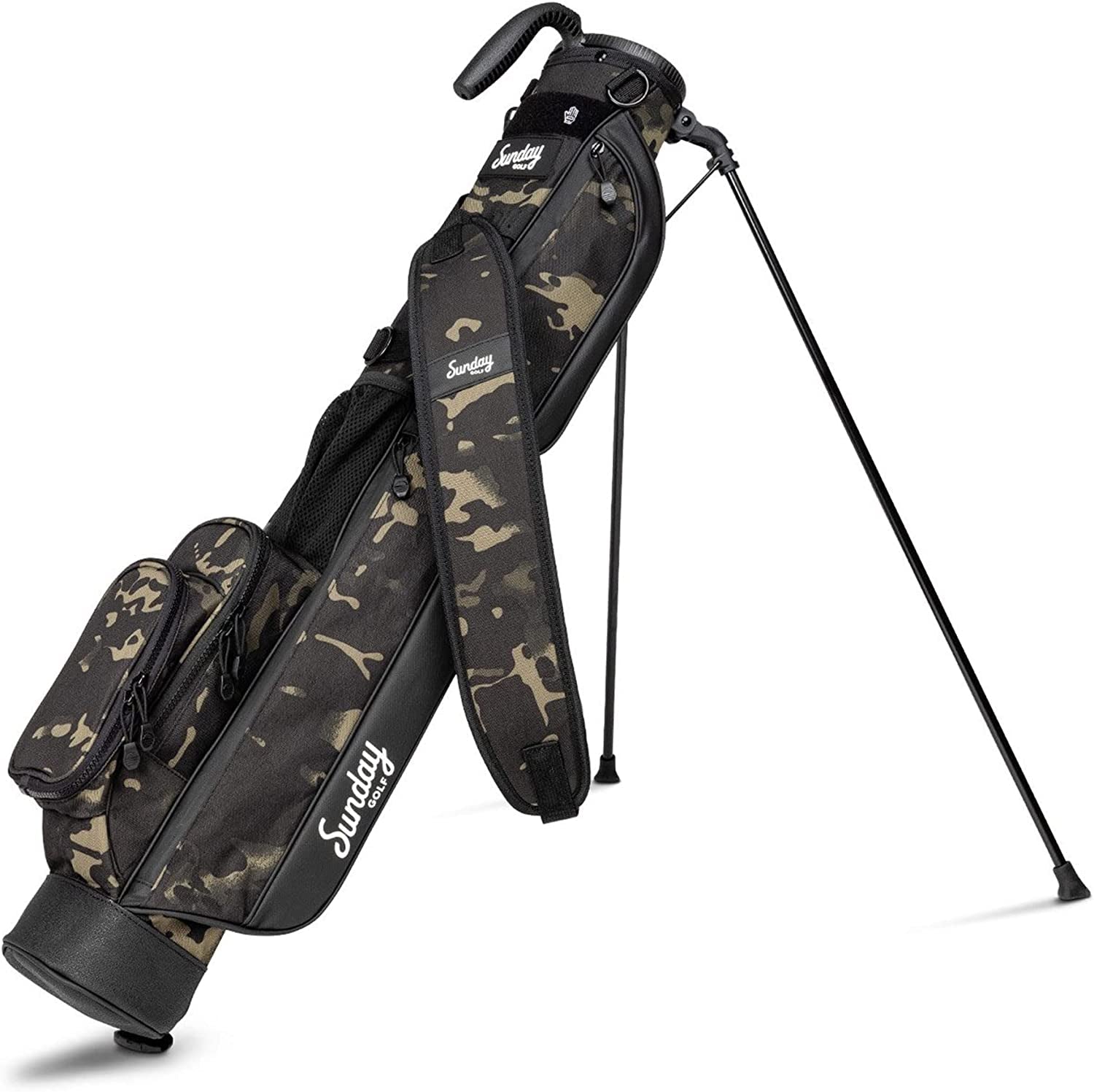 Loma Bag - Lightweight Golf Bag with Strap and Stand – Easy to Carry Pitch N Putt Golf Bag – Golf Stand Bag for the Driving Range, Par 3 and Executive Courses, 31 Inches Tall (Camo Black)