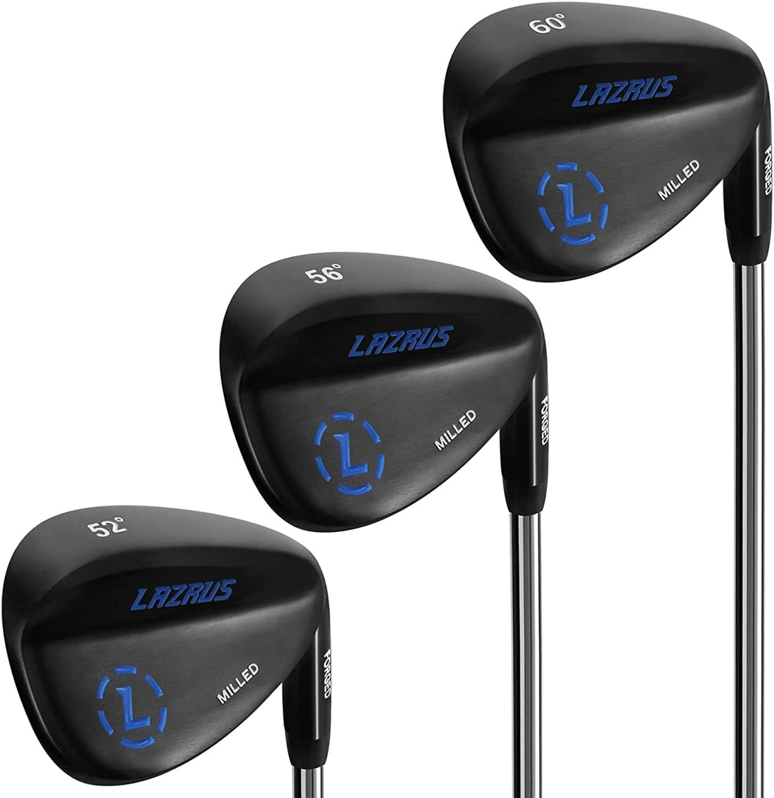 LAZRUS Premium Forged Golf Wedge Set for Men - 52 56 60 Degree Golf Wedges + Milled Face for More Spin - Great Golf Gift